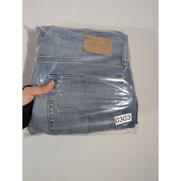 Polo Ralph Lauren Jeans Men Sz 34 The Hampton Relaxed Straight Blue Denim Pants - Picture 9 of 9